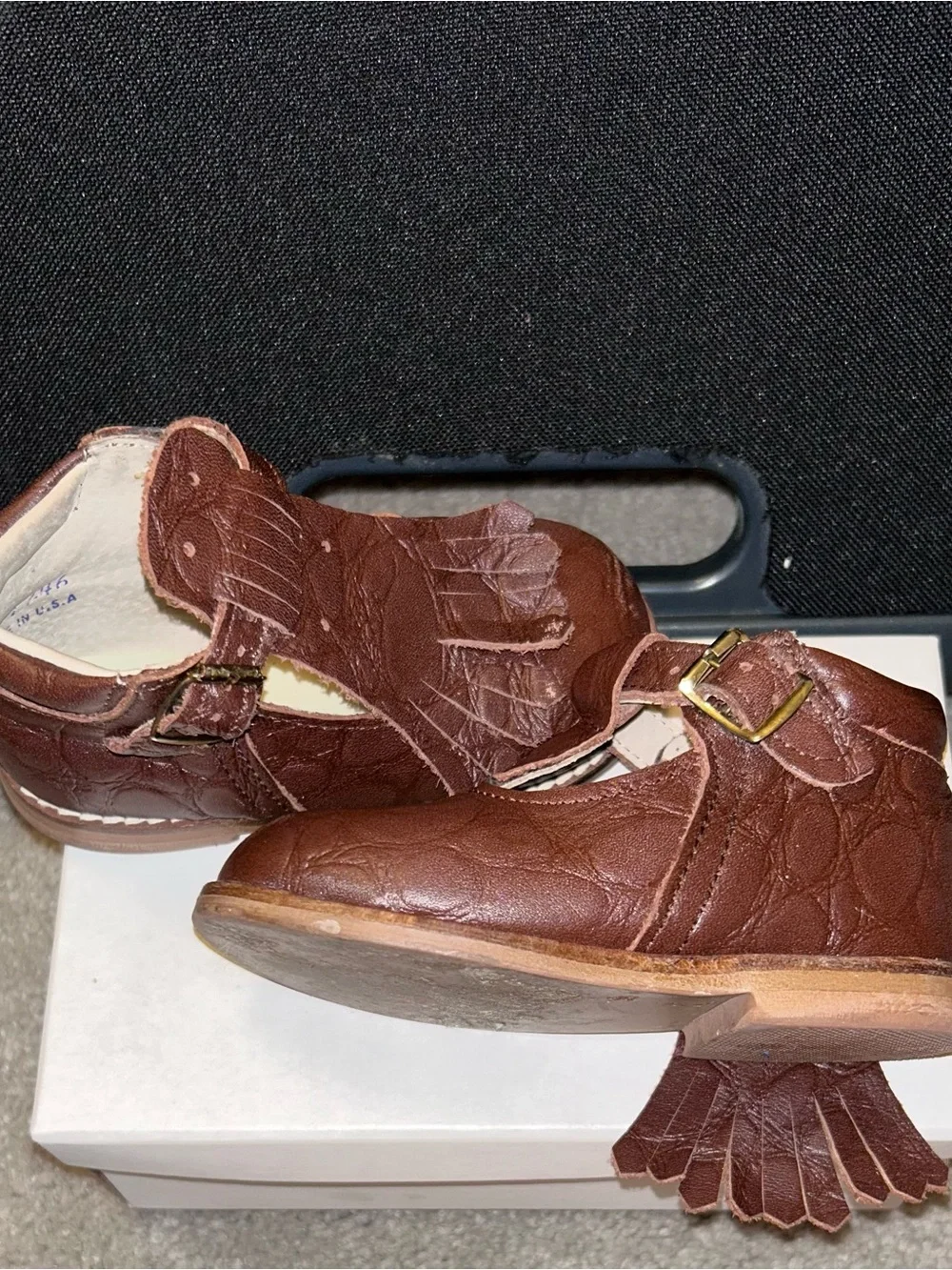 Classic Brown Leather Kids Mary Jane Shoes